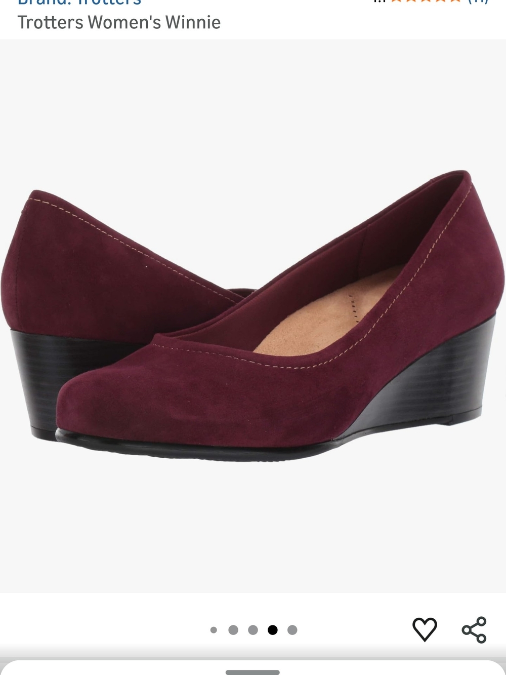 Trotters Women's Winnie Wedge in Wine Suede